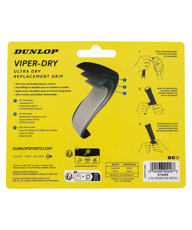 Dunlop Viper Dry Grip black back